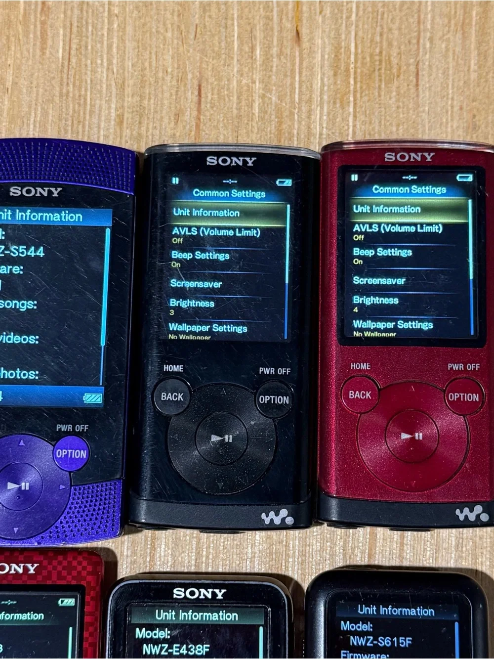6-Sony Walkman FMRadio MP3 Digital Media Player NWZ-E438F/E473/2-E353-S615F-S544